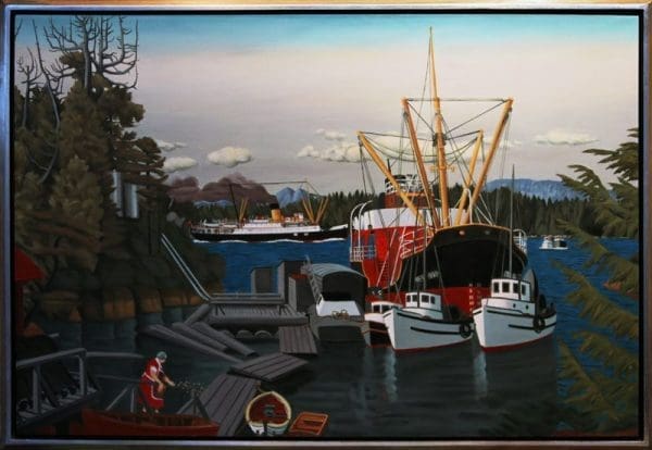 Boats in Harbour 2 (after Hughes)-45″w x 31″h
